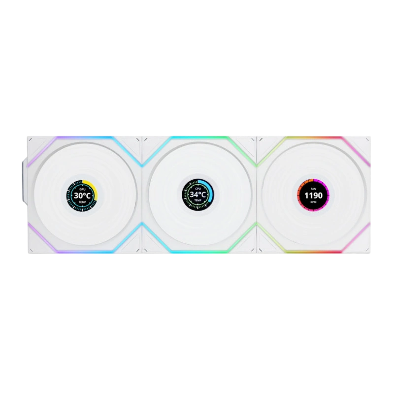 Комплект вентиляторов для корпуса Lian Li UNI FAN TL WIRELESS LCD 120 12TLLCD1W3W ARGB White (G99.12TLLCD1W3W.R0)