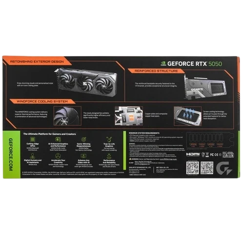 Видеокарта Gigabyte (GV-N5050GAMING OC-8GD) GeForce RTX 5050 8GB