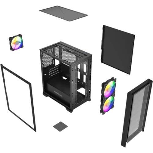 Компьютерный корпус Powercase ALISIO Micro Z3B ARGB V2 ARGB Black (CAMZB-A3-V2)