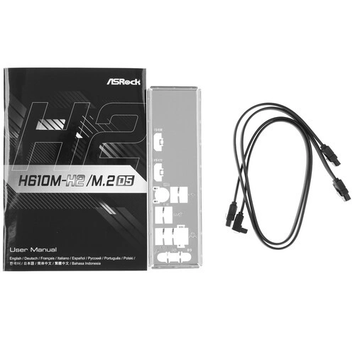 Материнская плата ASRock H610M-H2/M.2 D5 x кабель SATA, документация, задняя планка, крепеж для разъема M.2
