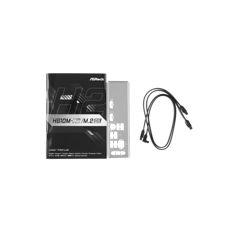 Материнская плата ASRock H610M-H2/M.2 D5 x кабель SATA, документация, задняя планка, крепеж для разъема M.2