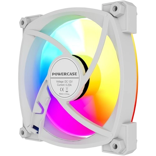 Вентилятор для корпуса Powercase (M55MR-12W ARGB) White комплект крепежа