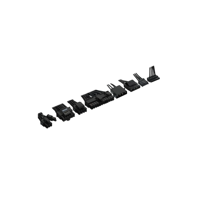 Блок питания ADATA XPG 1000W CYBERCORE II (CYBERCOREII1000P-BKCEU) 16 Pin (PCIe 5.0 Connector Cable Details) документация, кабельные стяжки, комплект кабелей, комплект крепежа