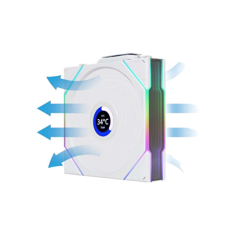 Вентилятор для корпуса Lian Li UNI FAN TL WIRELESS LCD 120 Reverse Blade 12RTLLCD1W1W ARGB White (G99.12RTLLCD1W1W.R0)