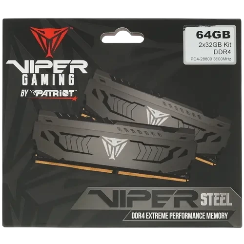Оперативная память 64 Gb 3600 MHz PATRIOT VIPER STEEL (PVS464G360C8K)