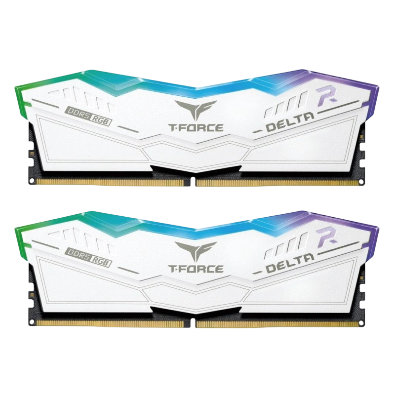 Оперативная память 64 Gb 6000 MHz Team Group T-FORCE DELTA RGB White (FF4D564G6000HC38GDC01)