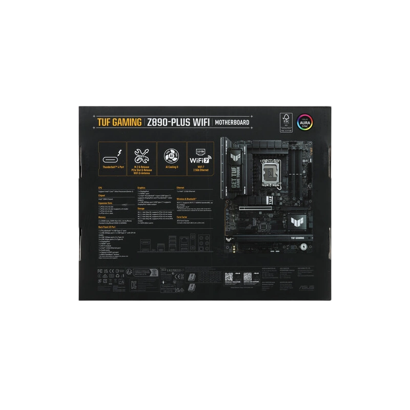 Материнская плата ASUS TUF GAMING Z890-PLUS WIFI (90MB1IQ0-M0EAY0) 2 x кабель SATA, антенна WiFi, документация, комплект наклеек