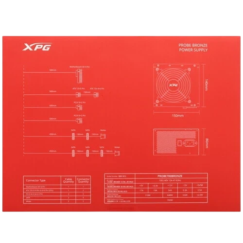 Блок питания ADATA XPG 700W PROBE (PROBE700B-BKCEU)