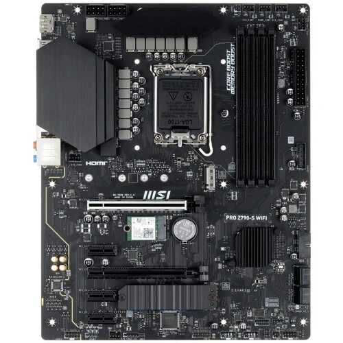 Материнская плата MSI PRO Z790-S WIFI 2 x кабель SATA, антенна Wi-Fi, документация, задняя планка, крепеж для разъема M.2