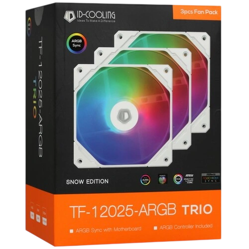 Комплект вентиляторов для корпуса ID-COOLING TF-12025-ARGB-TRIO-SNOW PWM