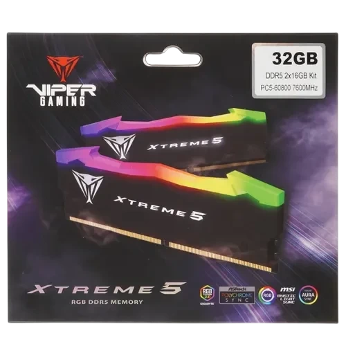 Оперативная память 32 Gb 7600 MHz PATRIOT VIPER XTREME 5 RGB (PVXR532G76C36K)