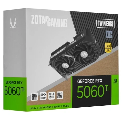 Видеокарта ZOTAC (ZT-B50610H-10M) GeForce RTX 5060 Ti 8GB Twin Edge OC