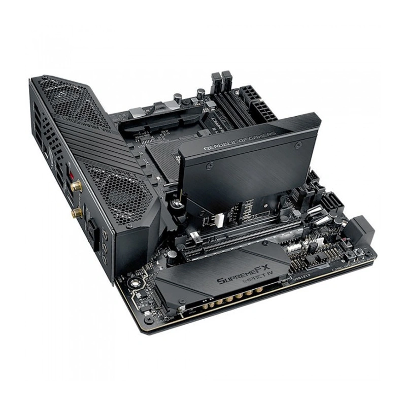 Материнская плата ASUS ROG STRIX X570-I GAMING 4 x кабель SATA, антенна Wi-Fi, диск с ПО, документация, задняя планка, удлинитель для ARGB