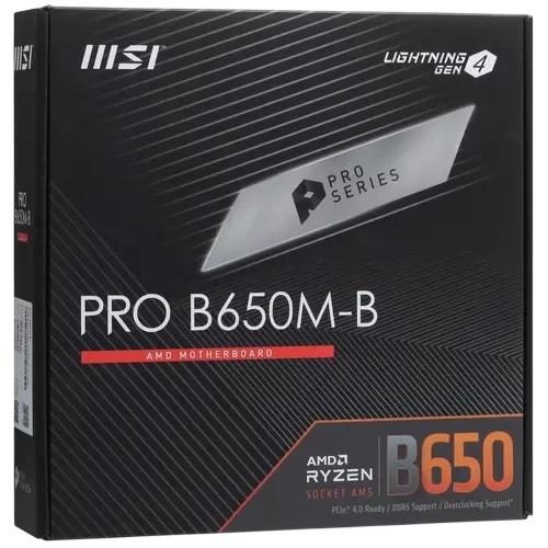 Материнская плата MSI PRO B650M-B документация, задняя планка, кабель SATA, крепеж для разъема M.2