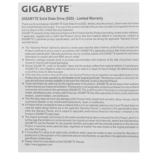 Твердотельный накопитель Gigabyte 500 Gb (G325E500G) BOX