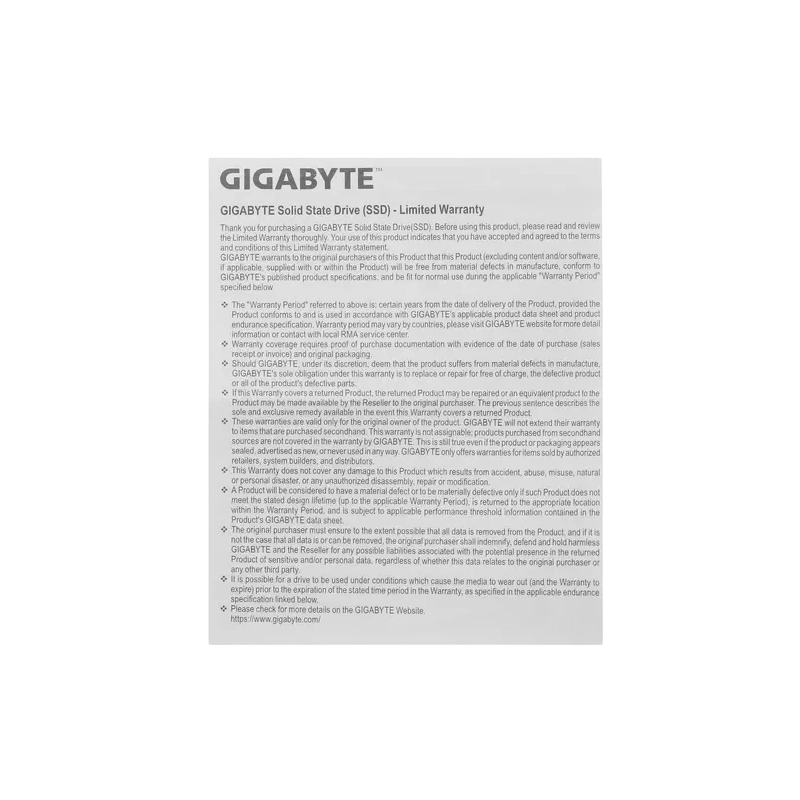 Твердотельный накопитель Gigabyte 500 Gb (G325E500G) BOX