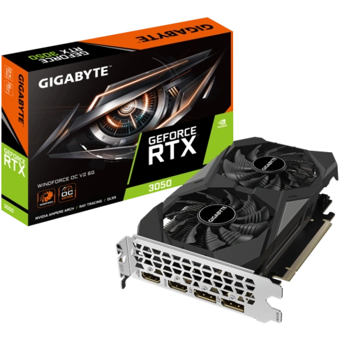 Видеокарта Gigabyte (GV-N3050WF2OCV2-6GD) GeForce RTX 3050 6GB WINDFORCE V2 OC