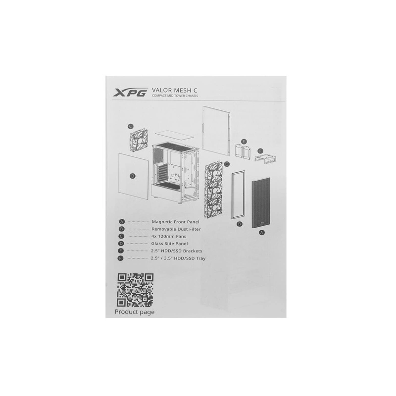 Компьютерный корпус ADATA XPG VALOR White (VALORMESHC4VA-WHCWW)