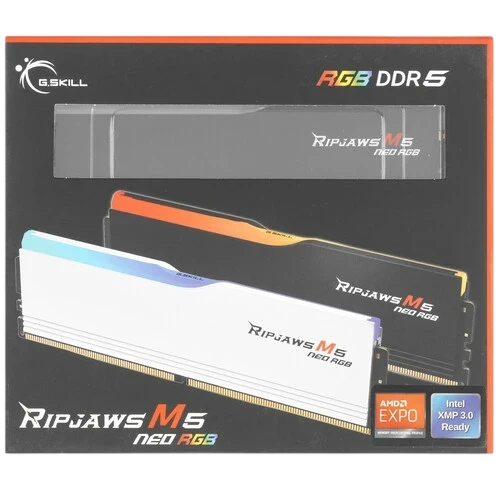 Оперативная память 64 Gb 6000 MHz G.Skill RIPJAWS M5 NEO RGB Black (F5-6000J3636F32GX2-RM5NRK)
