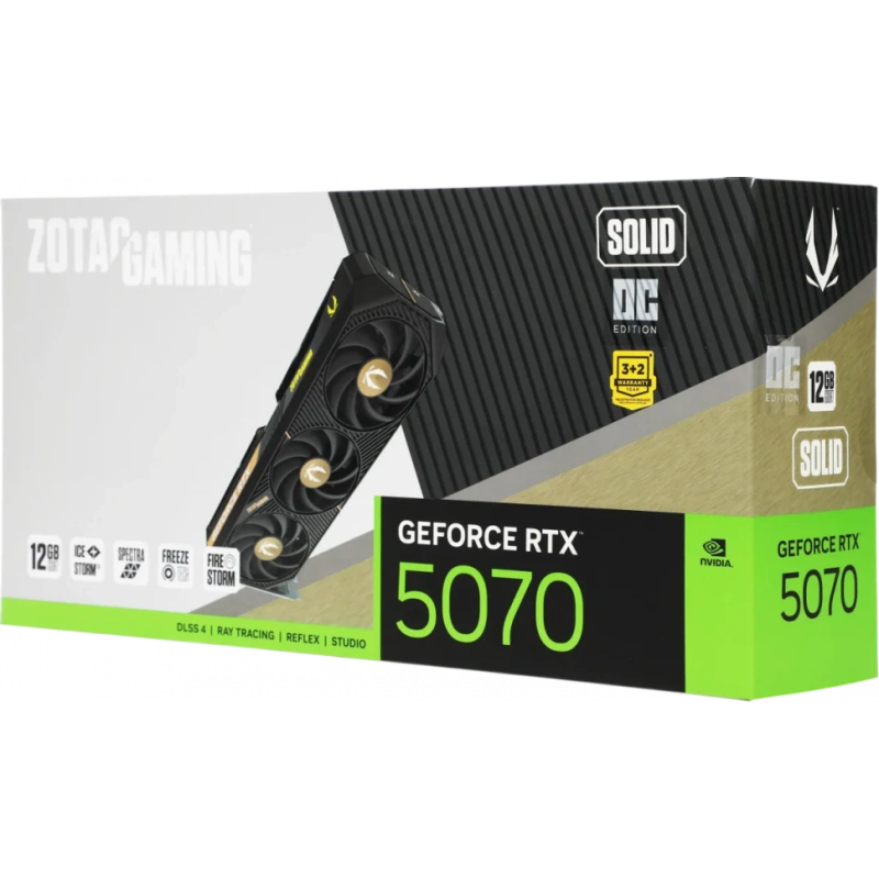 Видеокарта ZOTAC (ZT-B50700J-10P) GeForce RTX 5070 12GB SOLID OC