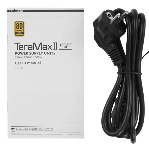 Блок питания Zalman 1000W ZM1000-TMX2SE документация, кабельные стяжки, комплект кабелей, комплект крепежа, сумка