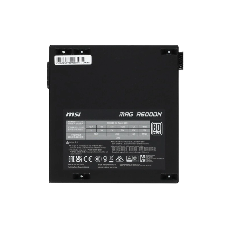 Блок питания MSI 500W MAG A500DN (306-7ZP6A11-809)
