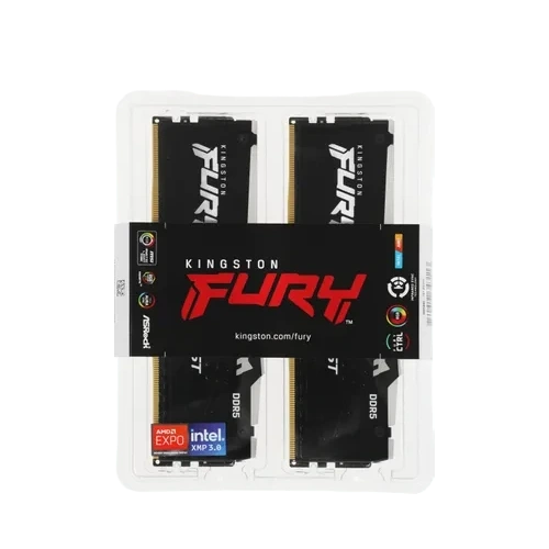 Оперативная память 32 Gb 6400 MHz Kingston FURY Beast RGB Black (KF564C32BBEAK2-32)
