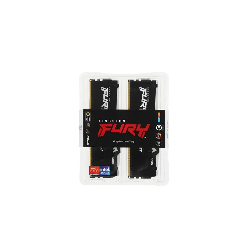 Оперативная память 32 Gb 6400 MHz Kingston FURY Beast RGB Black (KF564C32BBEAK2-32)