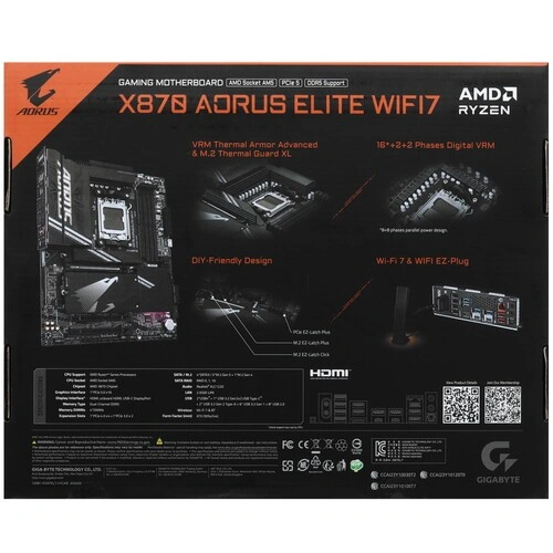 Материнская плата Gigabyte X870 AORUS ELITE WIFI7 документация