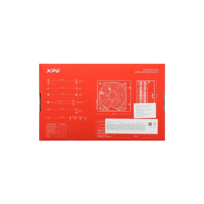 Блок питания ADATA XPG 1000W CORE REACTOR II 1000 (COREREACTORII1000G-BKCEU) 16 Pin (PCIe 5.0 Connector Cable Details)