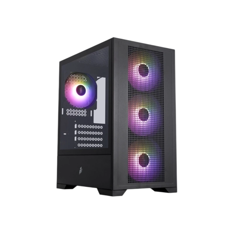 Компьютерный корпус 1STPLAYER Go2 ARGB Black (Go2-BK-4F7)