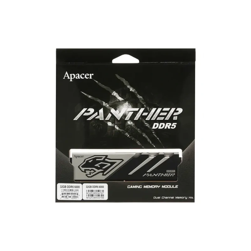 Оперативная память 32 Gb 6000 MHz Apacer Panther OC Black/White (AH5U32G60C6227BAA-2)