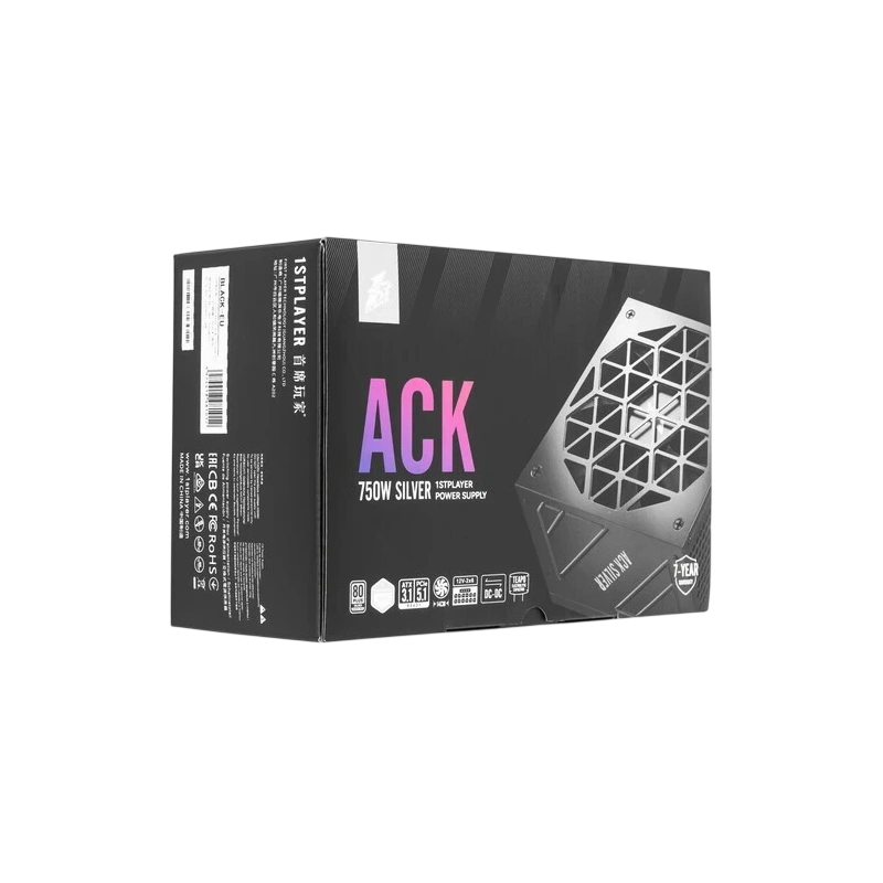 Блок питания 1STPLAYER 750W ACK SILVER Black (HA-750BA7-BK) 16 Pin (PCIe 5.0 Connector Cable Details)