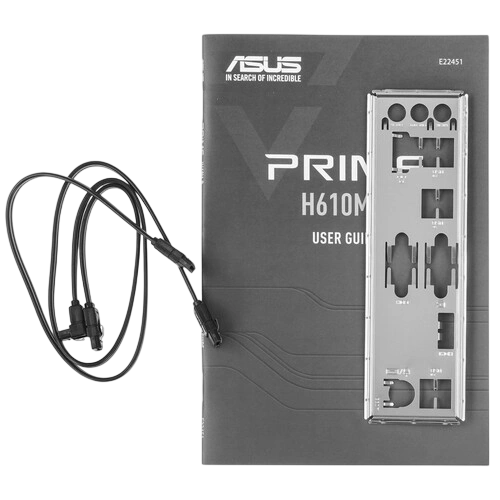 Материнская плата ASUS PRIME H610M-D (90MB1G80-M0EAY0) 2 x кабель SATA, документация, задняя планка