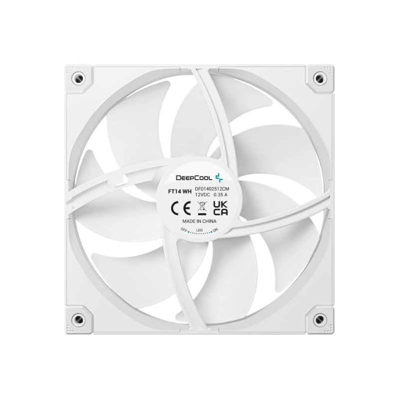 Вентилятор для корпуса Deepcool FT14 WH LED White документация, комплект крепежа, удлинительный кабель
