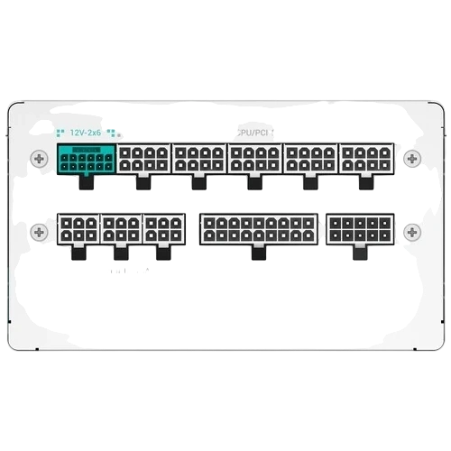 Блок питания Deepcool 750W GAMERSTORM PQ750G WH 16 Pin (PCIe 5.0 Connector Cable Details) документация, кабельные стяжки, комплект кабелей