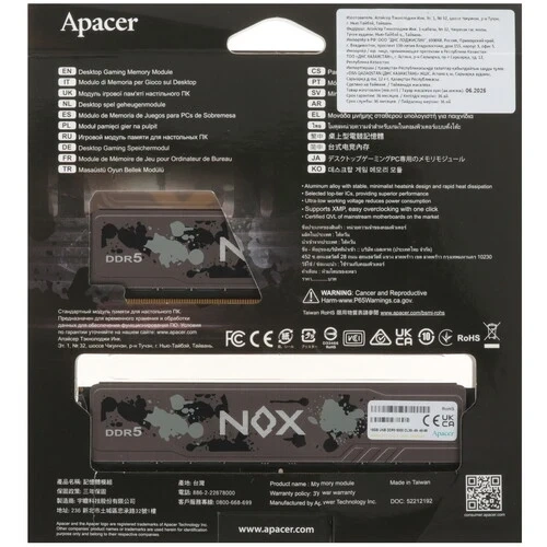 Оперативная память 32 Gb 6000 MHz Apacer NOX OC (AH5U32G60C622MBAA-2)