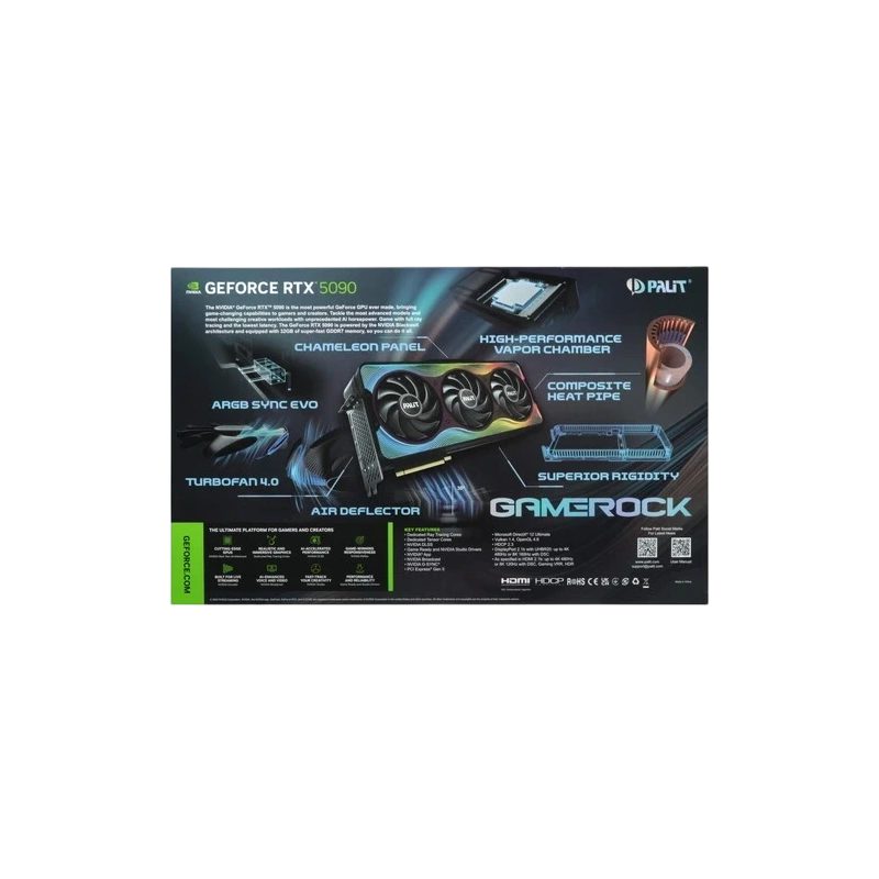Видеокарта Palit (NE75090S19R5-GB2020G) GeForce RTX 5090 32GB GAMEROCK OC