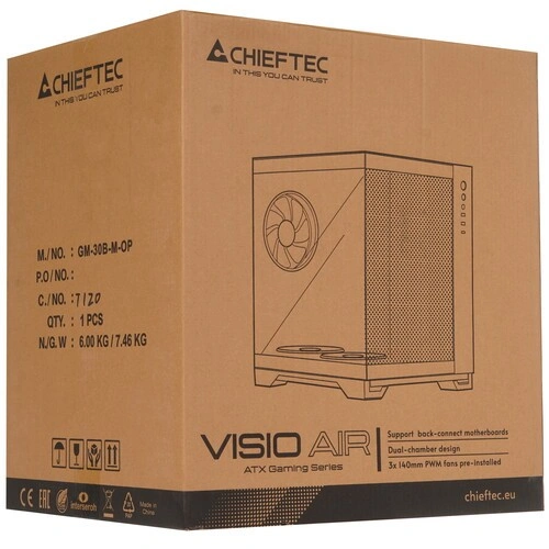 Компьютерный корпус Chieftec VISIO AIR TG Black (GM-30B-M-OP) документация