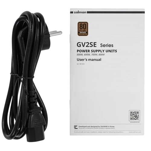 Блок питания Zalman 500W (ZM500-GV2SE) документация, комплект крепежа
