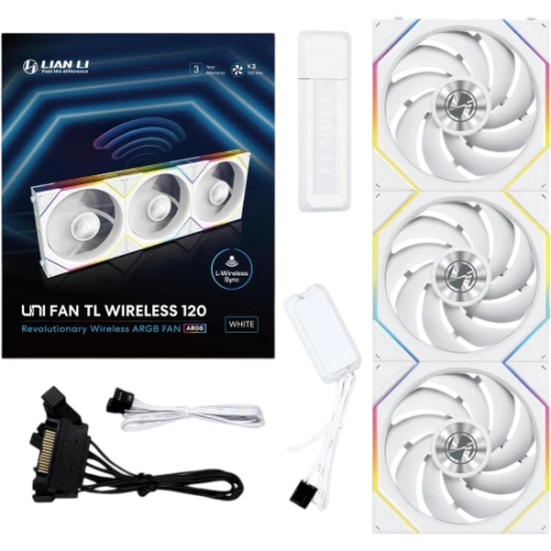 Комплект вентиляторов для корпуса Lian Li UNI FAN TL WIRELESS 120 12TL1W3W WHITE (G99.12TL1W3W.R0)