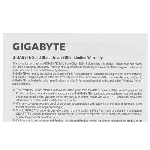Твердотельный накопитель Gigabyte 500 Gb Gen4 4000E (G440E500G)