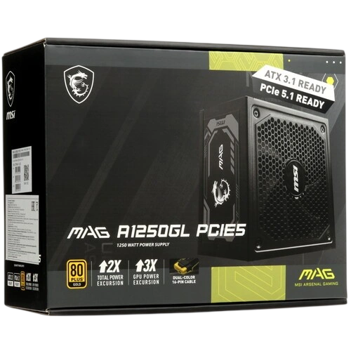 Блок питания MSI 1250W MAG A1250GL (306-7ZP9A11-CE0) 16 Pin (PCIe 5.0 Connector Cable Details)