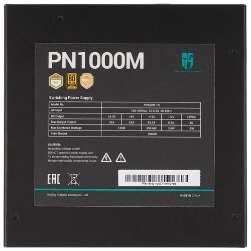 Блок питания Deepcool 1000W GAMERSTORM PN1000M 16 Pin (PCIe 5.0 Connector Cable Details) документация, комплект кабелей, комплект крепежа
