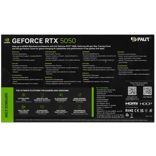 Видеокарта Palit (NE65050T19P1-GB2070F) GeForce RTX 5050 8GB STORMX OC