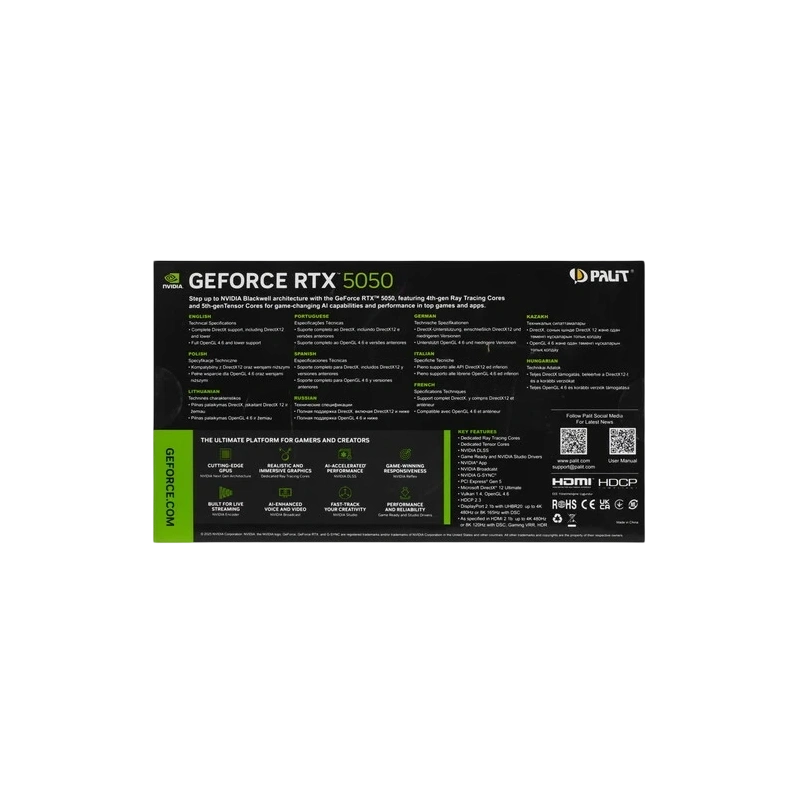 Видеокарта Palit (NE65050T19P1-GB2070F) GeForce RTX 5050 8GB STORMX OC