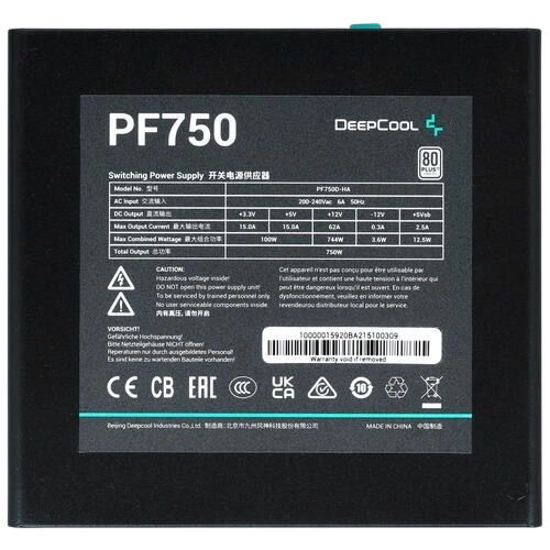 Блок питания Deepcool 750W PF750 (R-PF750D-HA0B-WDEU)