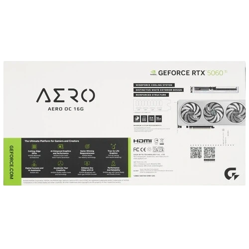Видеокарта Gigabyte (GV-N506TAERO OC-16GD) GeForce RTX 5060 Ti 16GB AERO OC