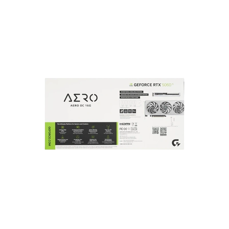 Видеокарта Gigabyte (GV-N506TAERO OC-16GD) GeForce RTX 5060 Ti 16GB AERO OC