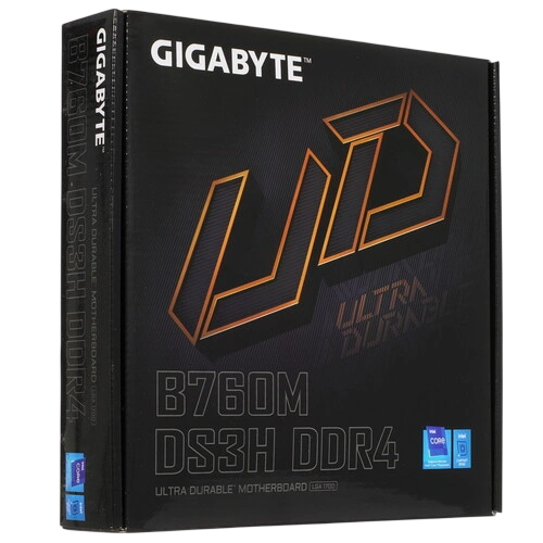 Материнская плата Gigabyte B760M DS3H DDR4 2 x кабель SATA, документация, задняя планка